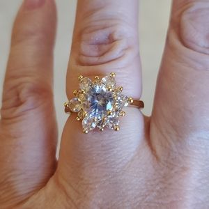 NWOT Yellow Gold and Rhinestone Ring